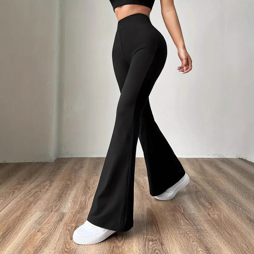 Skin-Friendly Flared Yoga Pants – High Waist Leisure & Sportswear