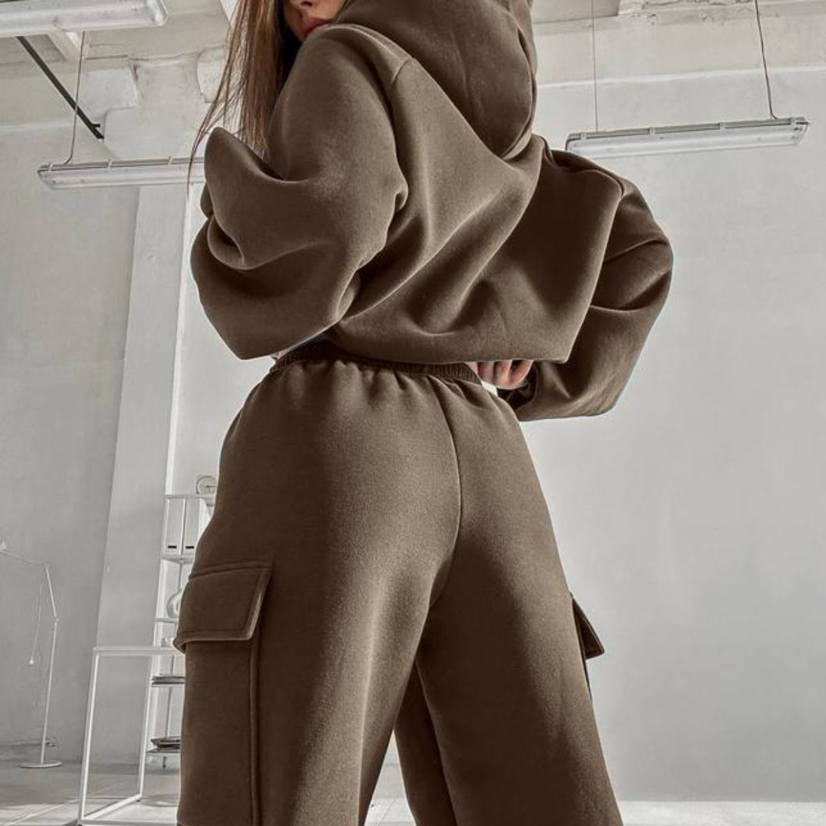 Solid Color Fashion Sweater Set – Sports and Leisure 2-Piece Outfit