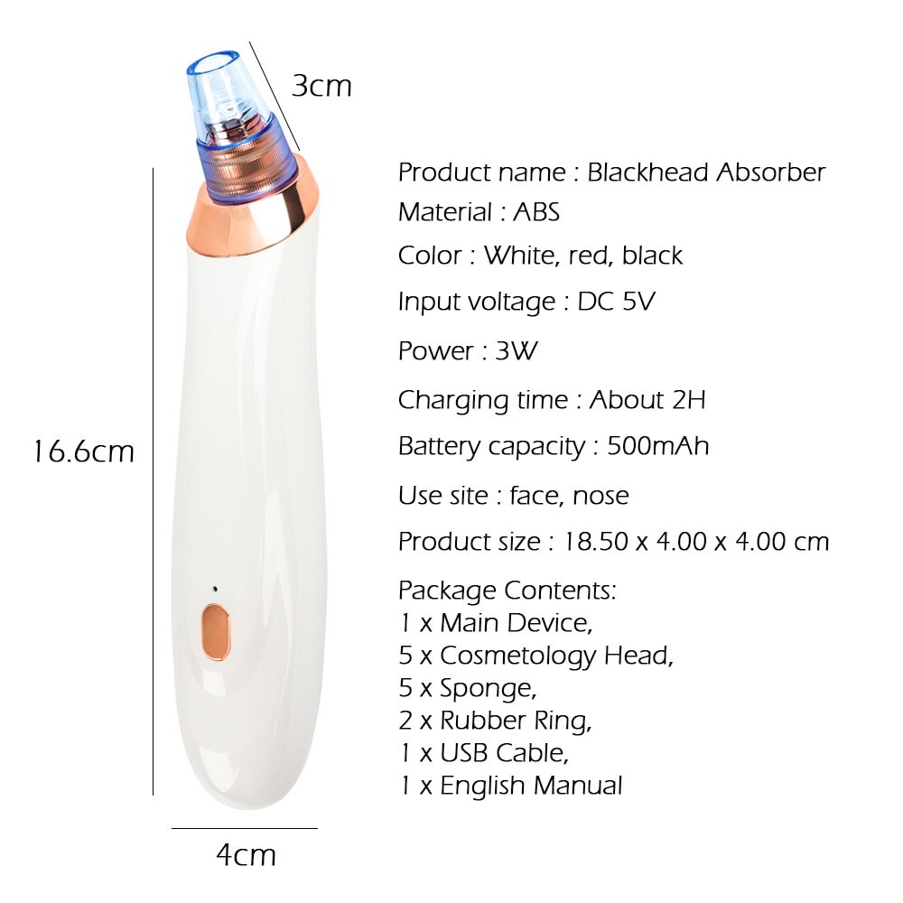 Electric Blackhead Remover & Deep Pore Vacuum Cleaner
