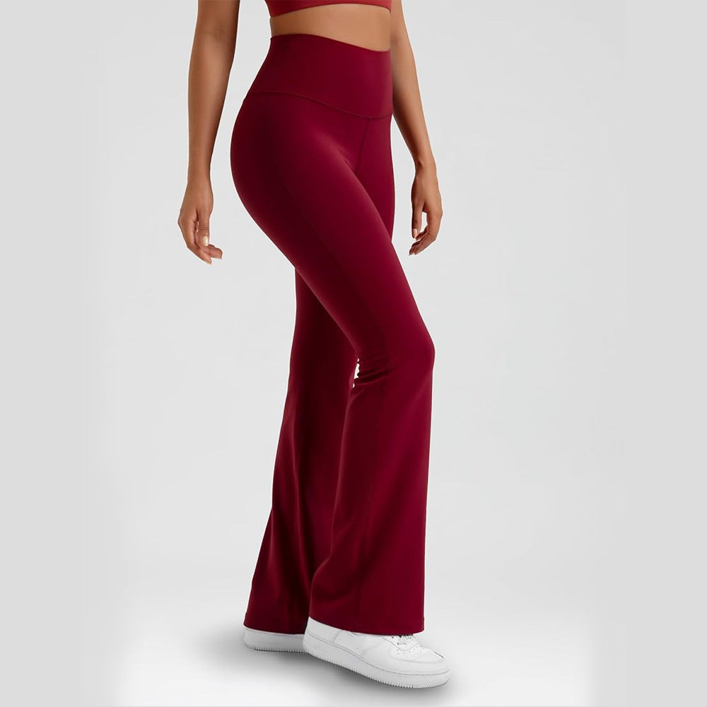 Skin-Friendly Flared Yoga Pants – High Waist Leisure & Sportswear
