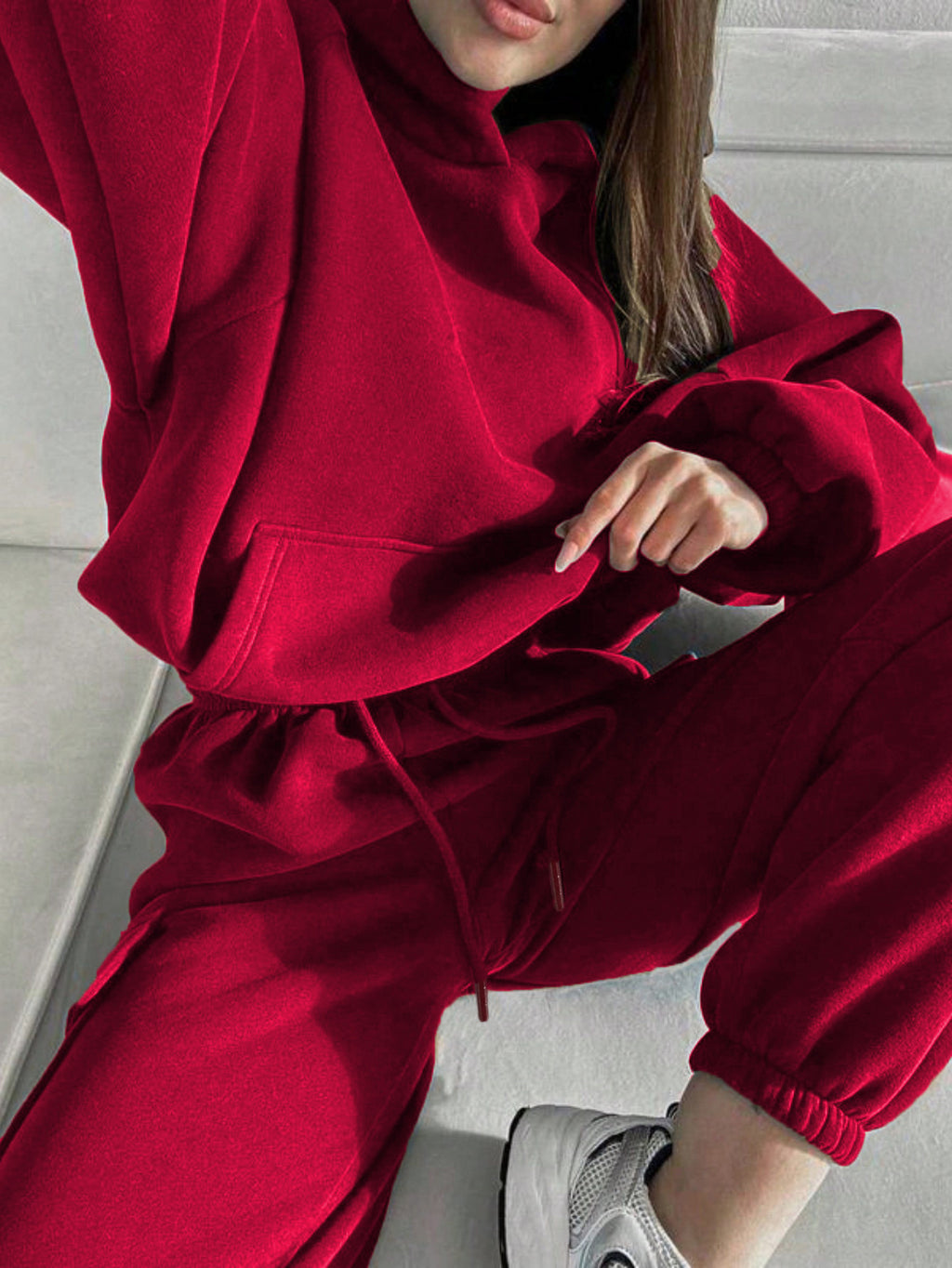 Solid Color Fashion Sweater Set – Sports and Leisure 2-Piece Outfit