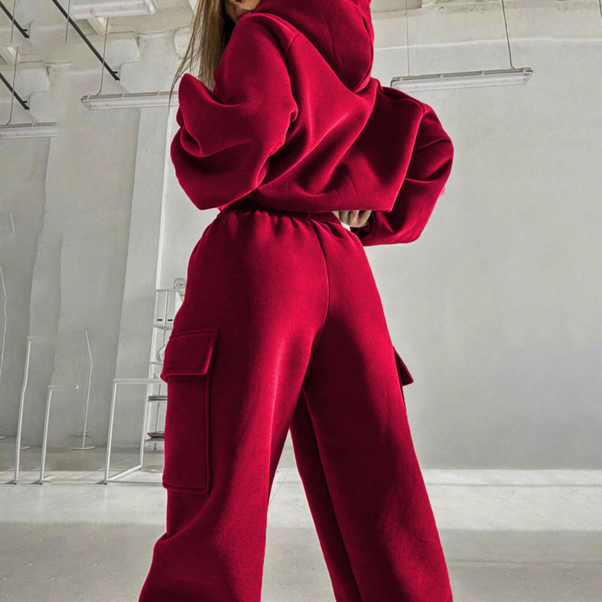 Solid Color Fashion Sweater Set – Sports and Leisure 2-Piece Outfit
