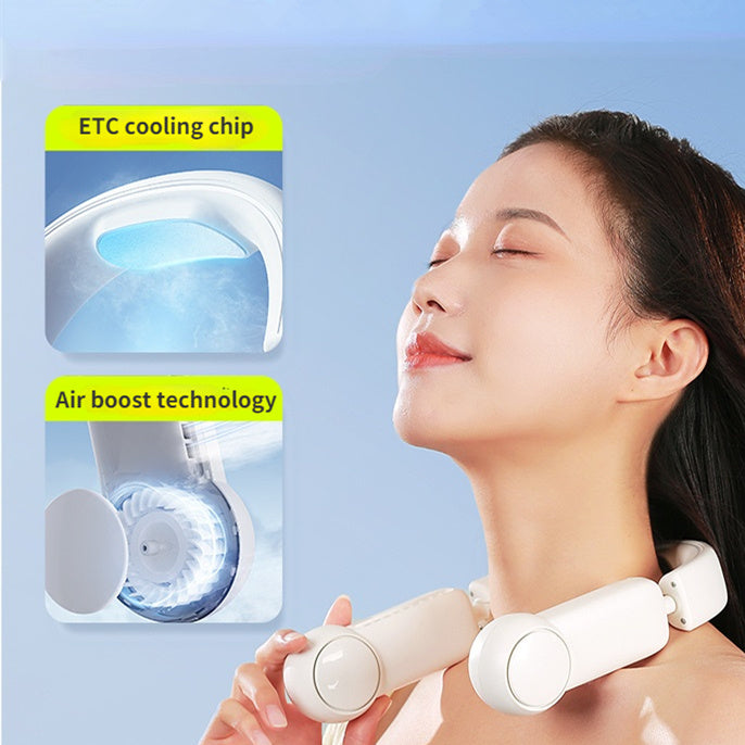 Portable Bladeless Neck Fan – USB Rechargeable Wearable Air Cooler