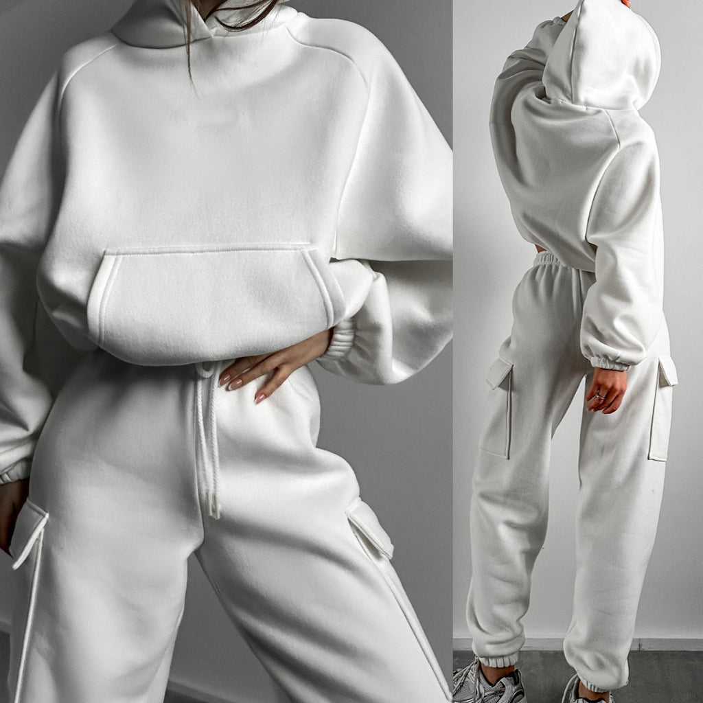 Solid Color Fashion Sweater Set – Sports and Leisure 2-Piece Outfit
