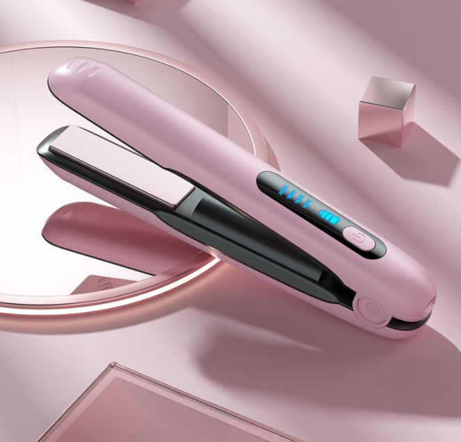 Wireless Flat Iron Hair Straightener & Curling Tool – USB Rechargeable, 5000mAh Battery, for Wet & Dry Hair