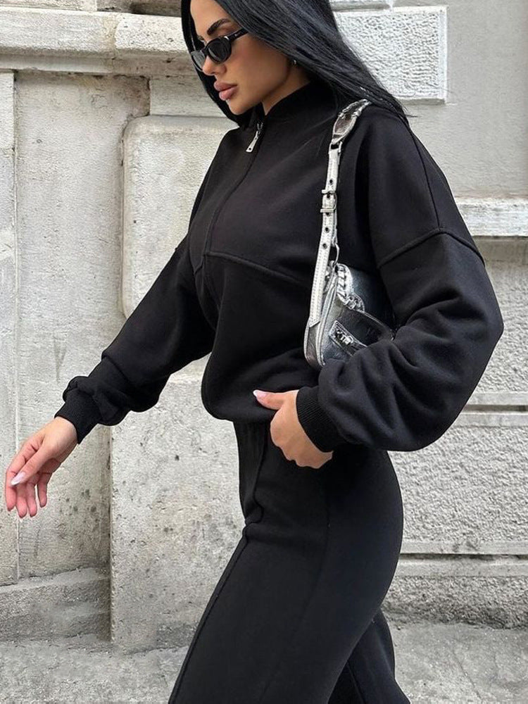 European-Inspired Longline Cardigan & High-Waist Trousers