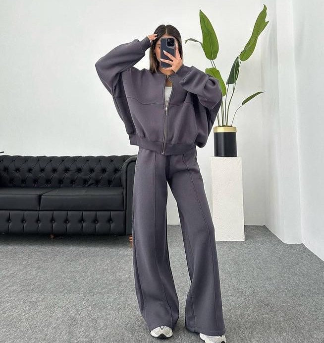 European-Inspired Longline Cardigan & High-Waist Trousers