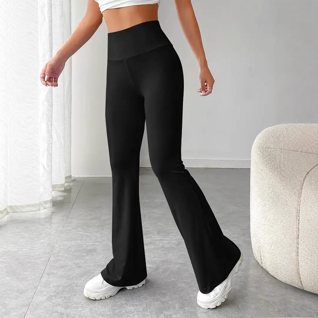 Skin-Friendly Flared Yoga Pants – High Waist Leisure & Sportswear